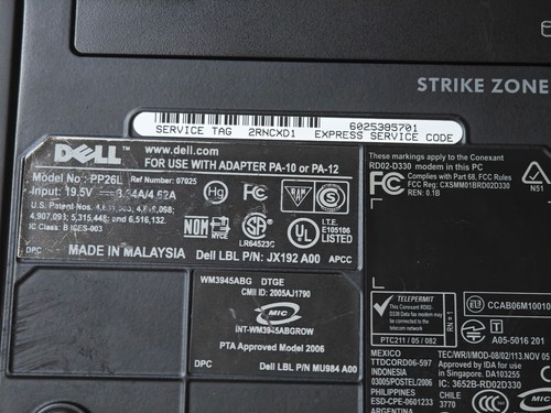 Dell Inspiron 1420 PP26L Laptop - NO HDD, 2GB RAM, Intel Core 2 Duo - No wifi? - Picture 7 of 18