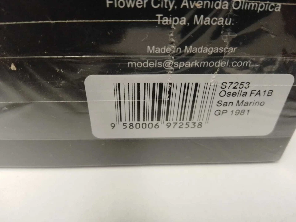 Spark Osella FA19 #31 Miguel Angel Guerra San Marino GP 1981 1/43 S7253 - Immagine 3 di 3
