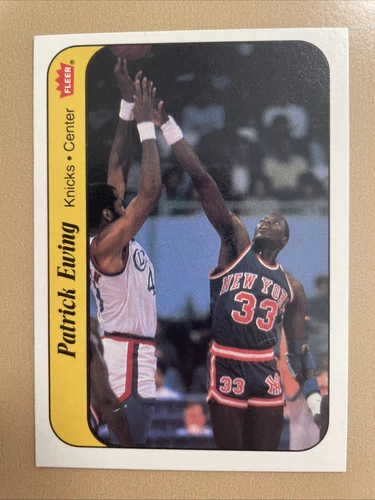 1986-87 Fleer Sticker #6 Patrick Ewing RC + NBA Knicks