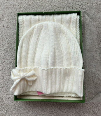 Kate Spade White Bow Scarf and Hat Set New In Box | eBay display picture 2