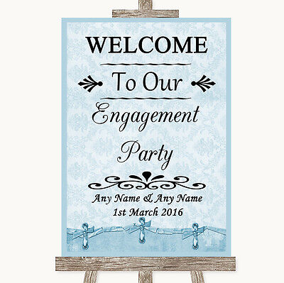 Blue Welcome To Our Engagement Party Personalised Wedding Sign 