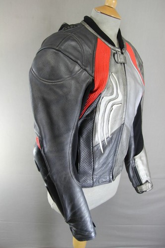 RED LEATHER BIKER JACKET + CE ARMOUR 