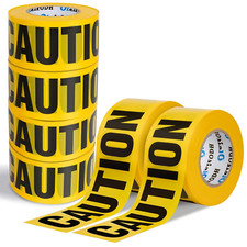 Yellow Caution Tape Bulk Pack, 3in x 6000ft, Waterproof Safety Tape Roll for Con