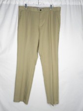 AMAZON ESSENTIALS SOLID BROWN FLAT FRONT POLYESTER DRESS PANTS SZ 38 X 34 #Z652