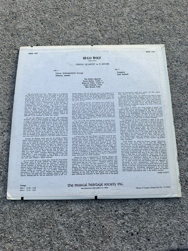 Hugo Wolf: String Quartet in D Minor (1860-1903) Vinyl - Picture 2 of 3
