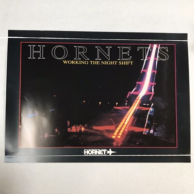 Vintage FA-18 Hornet Working the Night Shift Poster 25 x 18 Takeoff Time-Lapse