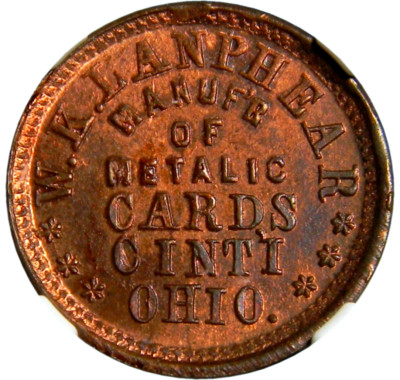 Cincinnati OH 1863 William K. Lanphear Civil War Token NGC MS 64