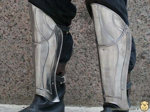 Armatura per gambe cavaliere medievale "Guardiano" coppia di grattagambe miglior regalo - Foto 3 di 4