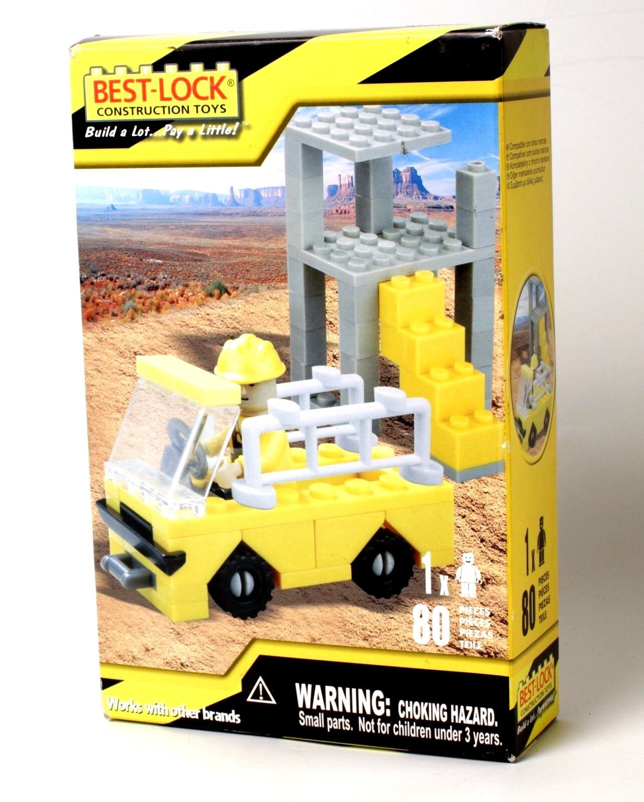 Best-Lock Construction Worker Building Set 80 Pieces 00805 New