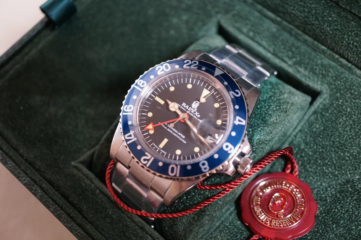 New Bape Classic Type 2 Bapex GMT Vintage Style Quartz Blue Watch