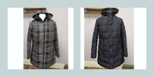 Barbour Carlin reversible long coat, Black, Winter Tartan, Fibre-down, size 16