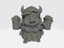 Big Head Chibi - Norse - Viking Cheers Girl #2