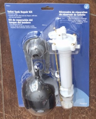 Toilet Tank Repair Kit: Fill Valve/Float/Rod/Flapper/Tube/Nuts/Washers #PP830-4