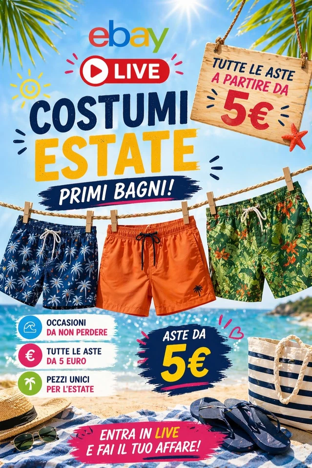 SUMMER DROP ☀️ Costumi & Mare 🌊 LIVE eBay da 5€ 💸Prepara la tua estate!