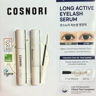 COSNORI Long Active Eyelash Serum 9g 2-Pack Korean Lash Enhancer New