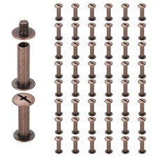 50set Phillips Chicago Screw M4 x 18mm Metal Binding Post Screw, Red Copper