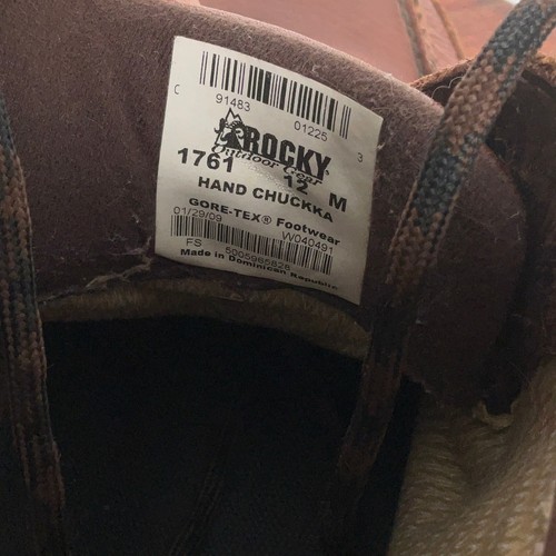 Rocky Hand Chukka Boots Men 12M Brown Gore-Tex Leather Ankle Outdoor Gear - Picture 6 of 9
