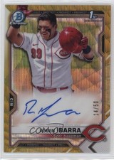 2021 Bowman Draft Chrome Pick Gold Wave Refractor 14/50 Ruben Ibarra Auto 12bt