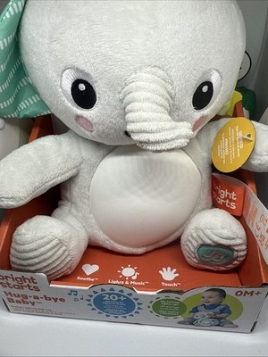 Bright Starts Hug-a-Bye Baby Elephant Stuffed Animal Soother Light