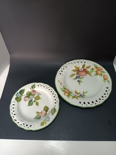 De colección Brunelli Tiffany Firmado Higo Fruta y Flor Platos Reticulados Italia