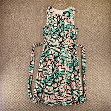 Black Label Dress Womens Sz 8 Floral Tank Belt Lined