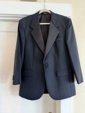 Vtg Pierre Balmain Midnight Navy Tuxedo Satin Lapels Men s 44R 34x30 Made USA