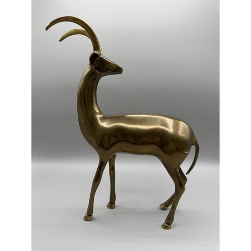 Brass Statue Antelope Giselle Deer Figurine MCM Mid Century Modern - Picture 5 of 9