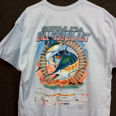 #ad Bermuda Billfish Blast T Shirt Mens XL 2025 Blue Fishing Tournament Graphic Tee $26.99
