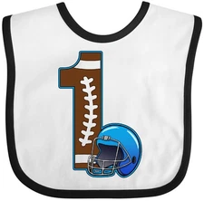 Inktastic First Birthday Blue Football Helmet Baby Bib Birthdays 1 Party Sports