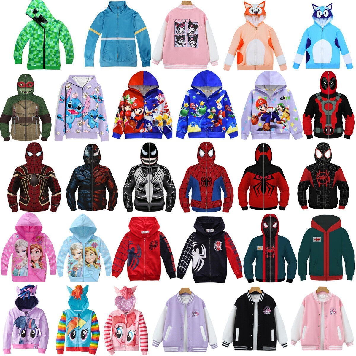 PONY Felpa con cappuccio e zip bambino ragazzo ragazza personaggio cartone animato giacca cappotto nuovo.