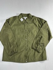 Athleta Women Lightweight Lunar Sheen Shirt Jacket Green Relaxed Size M