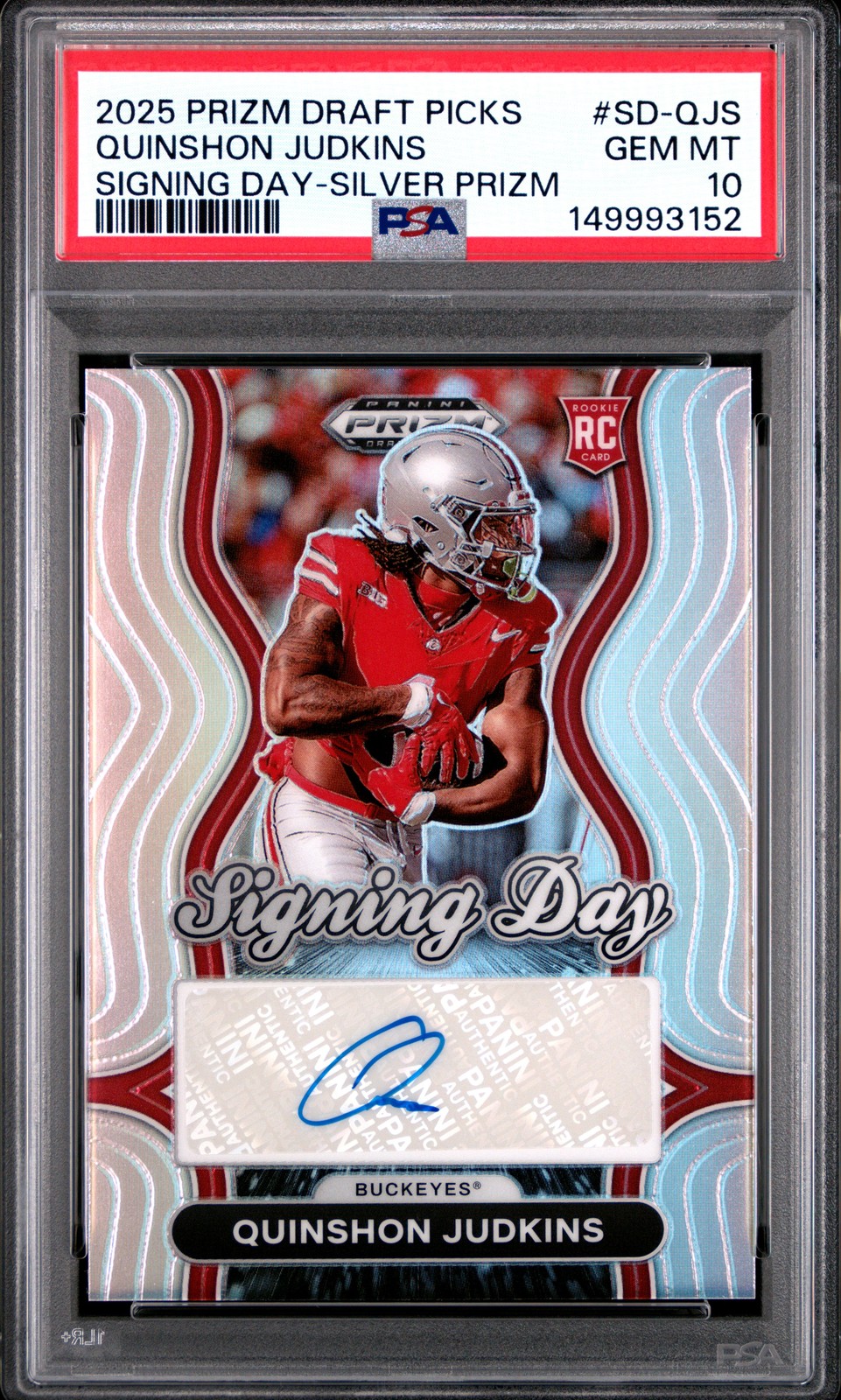Quinshon Judkins Panini Prizm Draft Picks Signing Day #SDQJS Silver Prizm