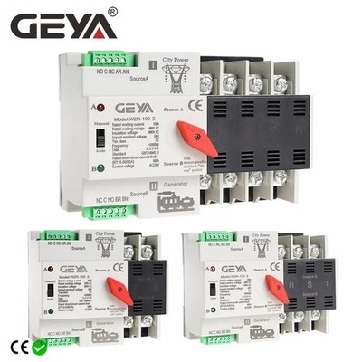 GEYA W2R ATS 110V 220V PC Dual Power Automatic Transfer Switch 63A 100A Househol