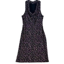 Ann Taylor Womens Purple Abstract Animal Print Cowl Neck Ruched Sheath Dress M