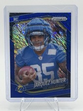 JARQUEZ HUNTER 2025 PANINI PRIZM ROOKIE BLUE SHIMMER FOTL RAMS /35 color match