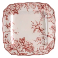 222 Fifth Adelaide Maroon Square Dinner Plate 10383730