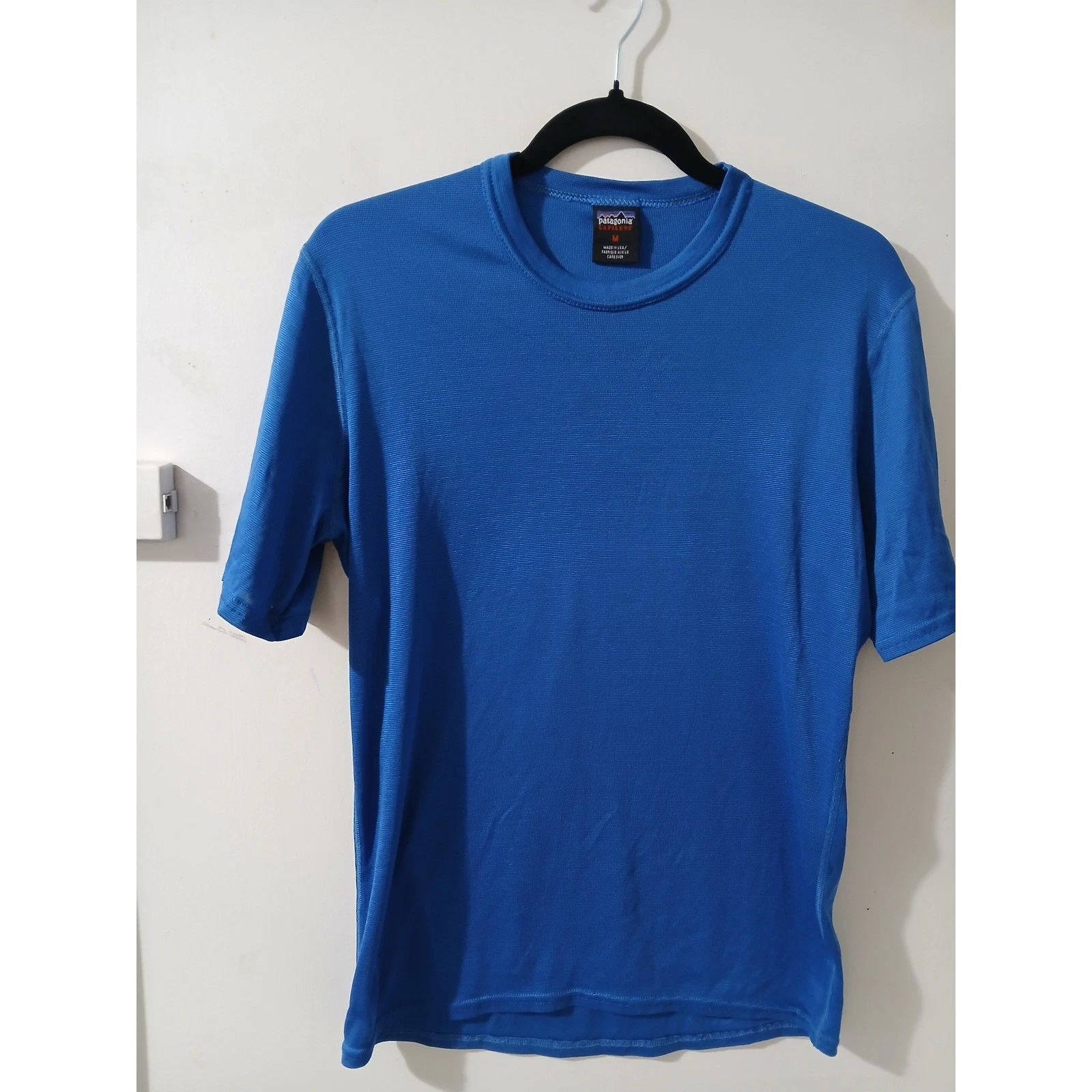 Patagonia Capilene Blue Short Sleeve T Shirt Men's Size M Performance Athletic