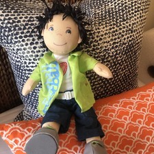 HABA Soft Body Boy Doll 16  Brown Blk Hair Bl...