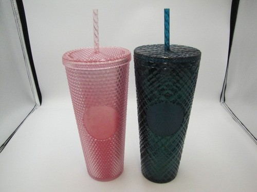 Starbucks lotto di 8 bicchieri borchiati (24 oz) con coperchi e 8 cannucce vari colori - Foto 8 di 13