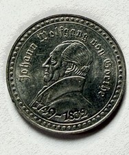 1982 German Commemorative Token Honoring Johann Wolfgang von Goethe