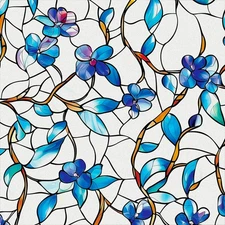 Window Privacy Film Stained Glass Decorative Static Cling Window Tint Sticker...