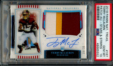 2019 National Treasures Stars Stripes Terry McLaurin /20 RC Patch Auto PSA 10