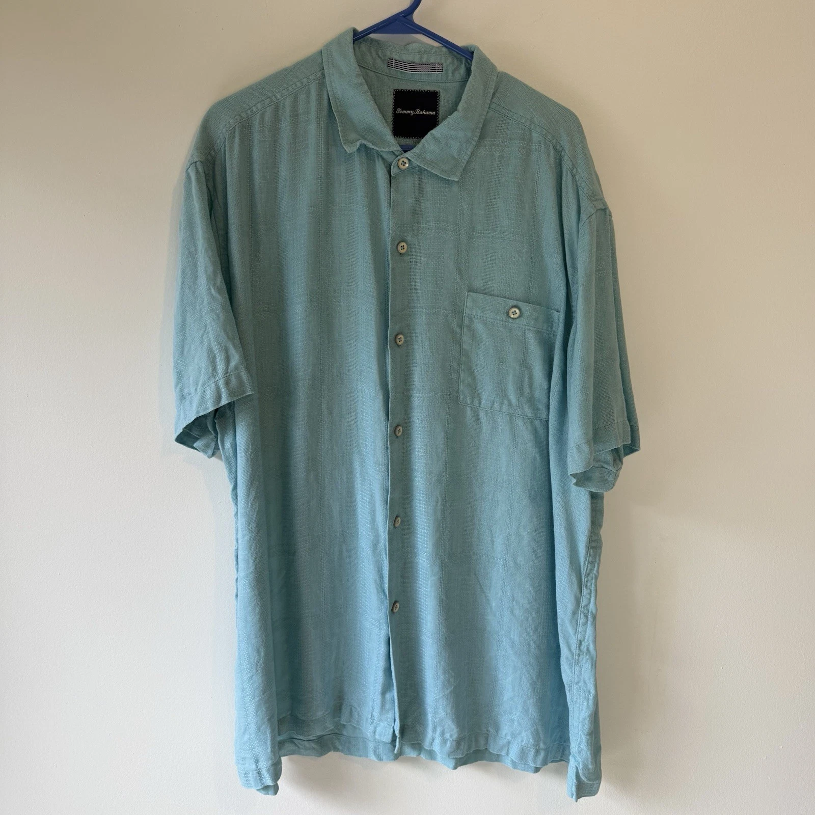 Tommy Bahama 100% Linen Button Shirt Teal Blue Short Sleeve XXL Relaxed Fit
Opens in a new window or