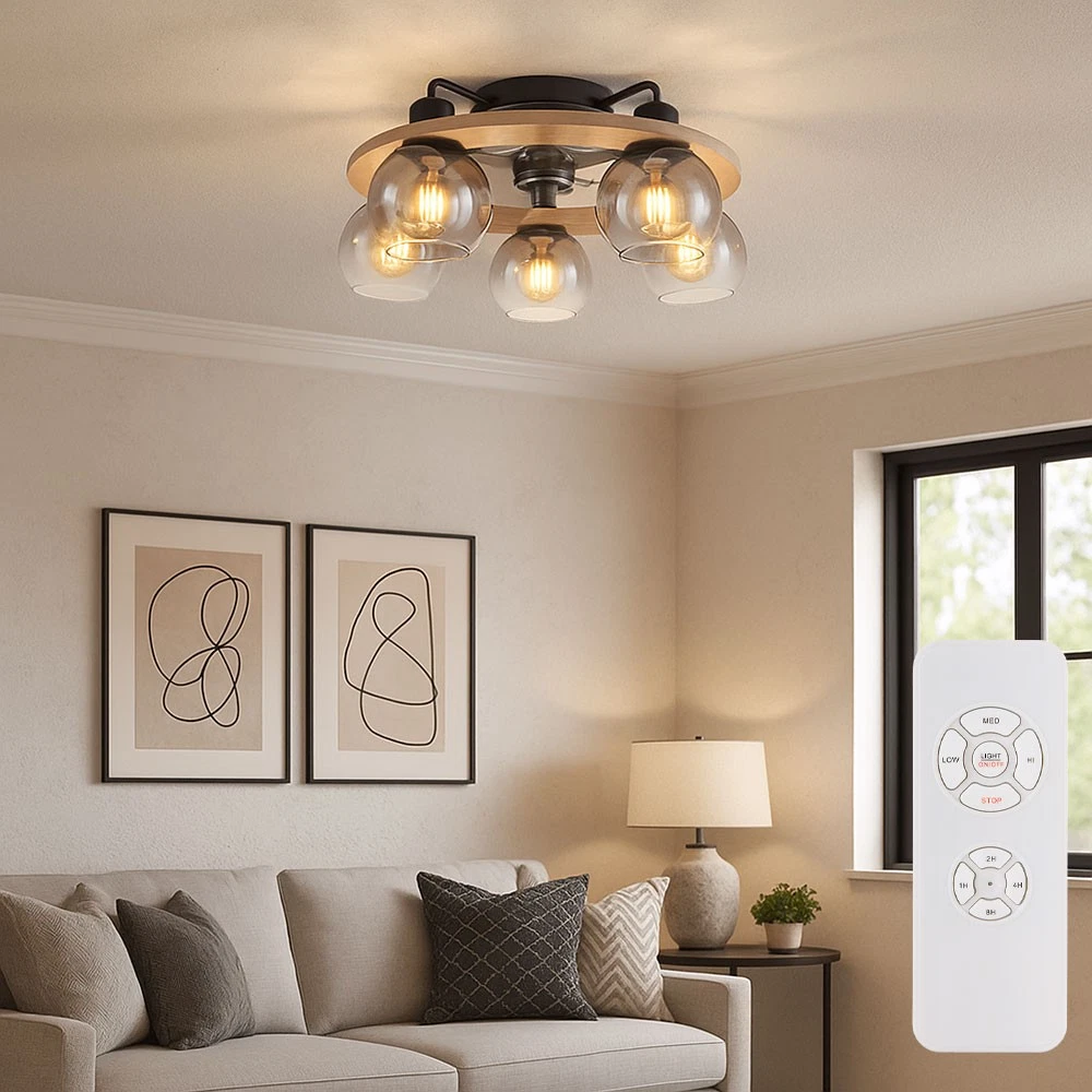 Ventilateur De Plafond V-tac VT-6055-3 Avec Télécommande – 35W + Lampe LED 15W, 3-en-1