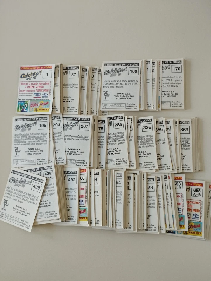 LOTTO DI 284 FIG. CALCIATORI 1997/98 - EDIZ. PANINI - TUTTE DIVERSE E CON VELINA - Immagine 2 di 2