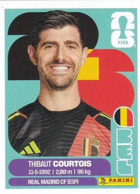 2026 Panini FIFA World Cup Soccer Sticker #BEL-2.  Thibaut Courtois (Belgium)