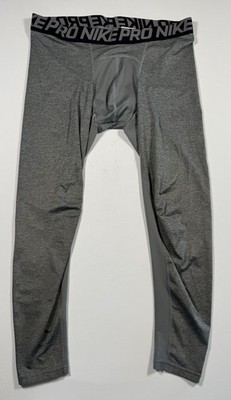 Nike Pro Compression Tights Mens XL Gray Dri Fit Athletic Training Pants