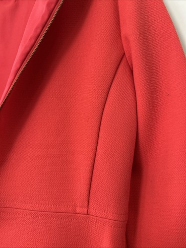 Abito crepe manica a campana JCrew taglia 8 e7848 rosso papaya scuro abito ufficio $129 prezzo consigliato - Foto 13 di 13