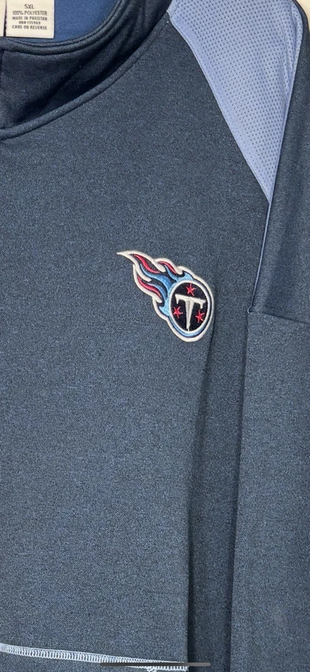 Tennessee Titans Sweater Mens 5XL Blue 1/4 Zip Up Pullover Fleece NFL Football - Image 3 of 4