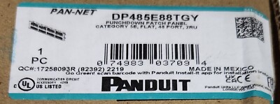 PANDUIT DP485E88TGY PAN-NET Punchdown Patch Panel Category 5E Flat 48 Port